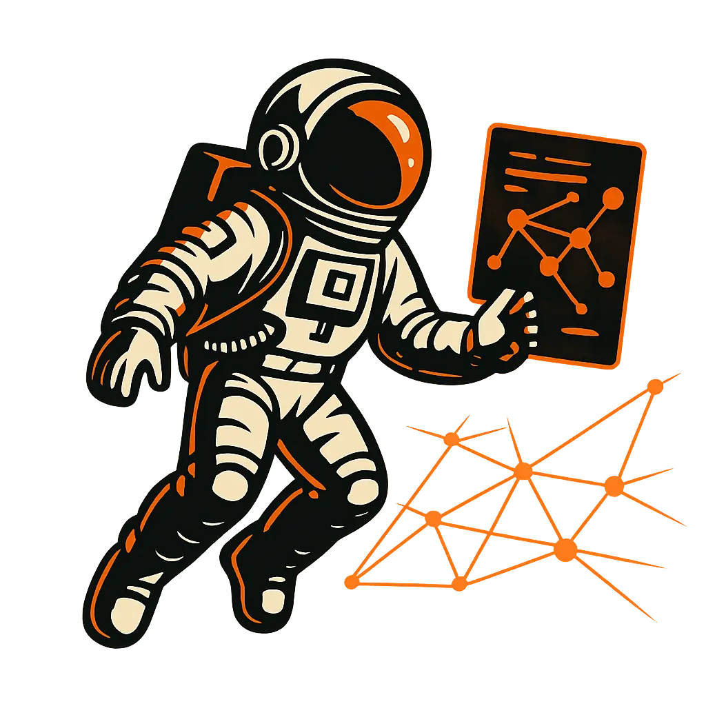Astronaut sucht nach Daten