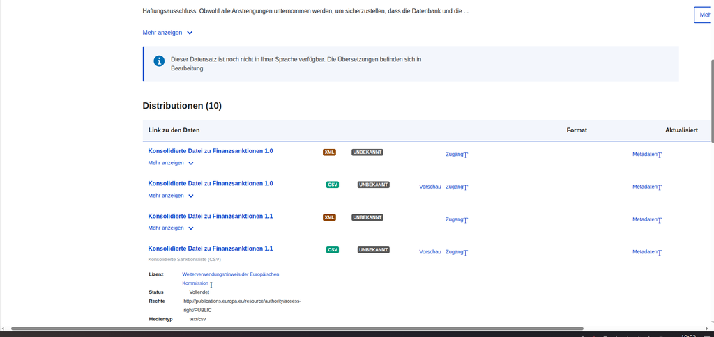 Download der Liste
