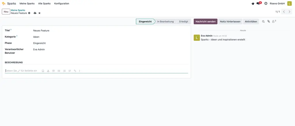 Einen neuen Spark anlegen.webp
