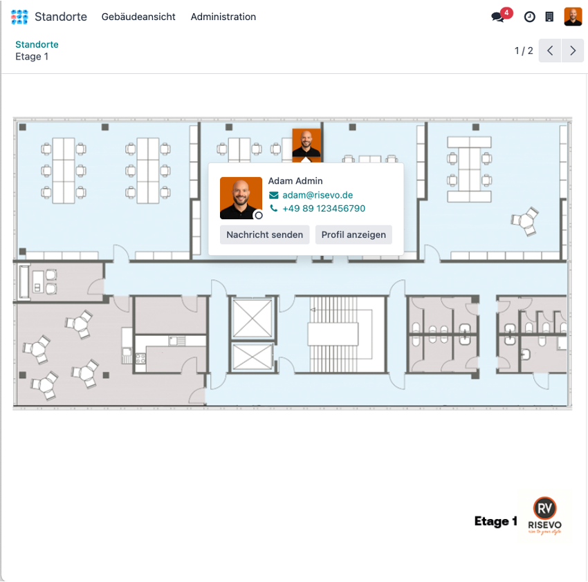 Profilinformation im Sitzplan